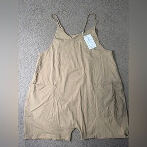 Neutral Beige Spaghetti Strap romper!